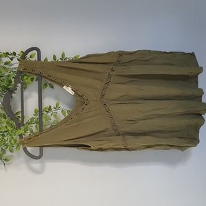 Olive Green BoHo top